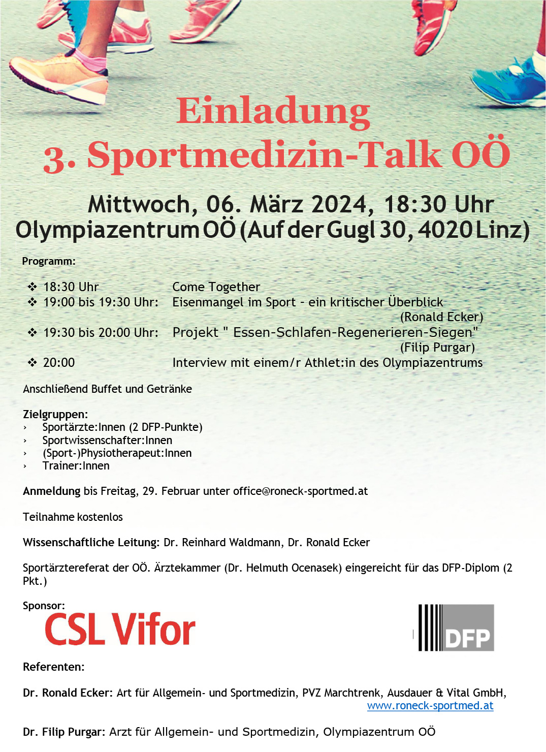 Vortrag 3. Sportmedizin Talk OÖ